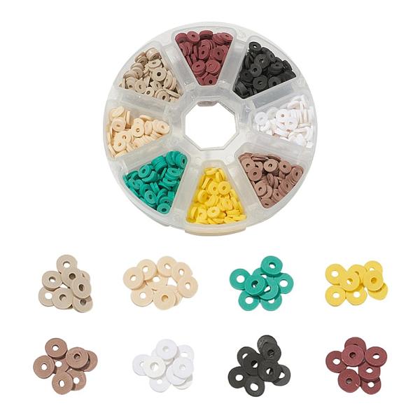 1120Pcs 8 Colors Handmade Polymer Clay Beads