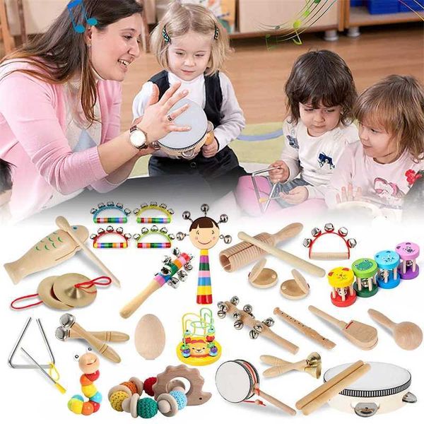 Wooden rattlesnake baby toys grabbing games teeth childrens toys beds bells sand hammers childrens educational toys music instruments W24082