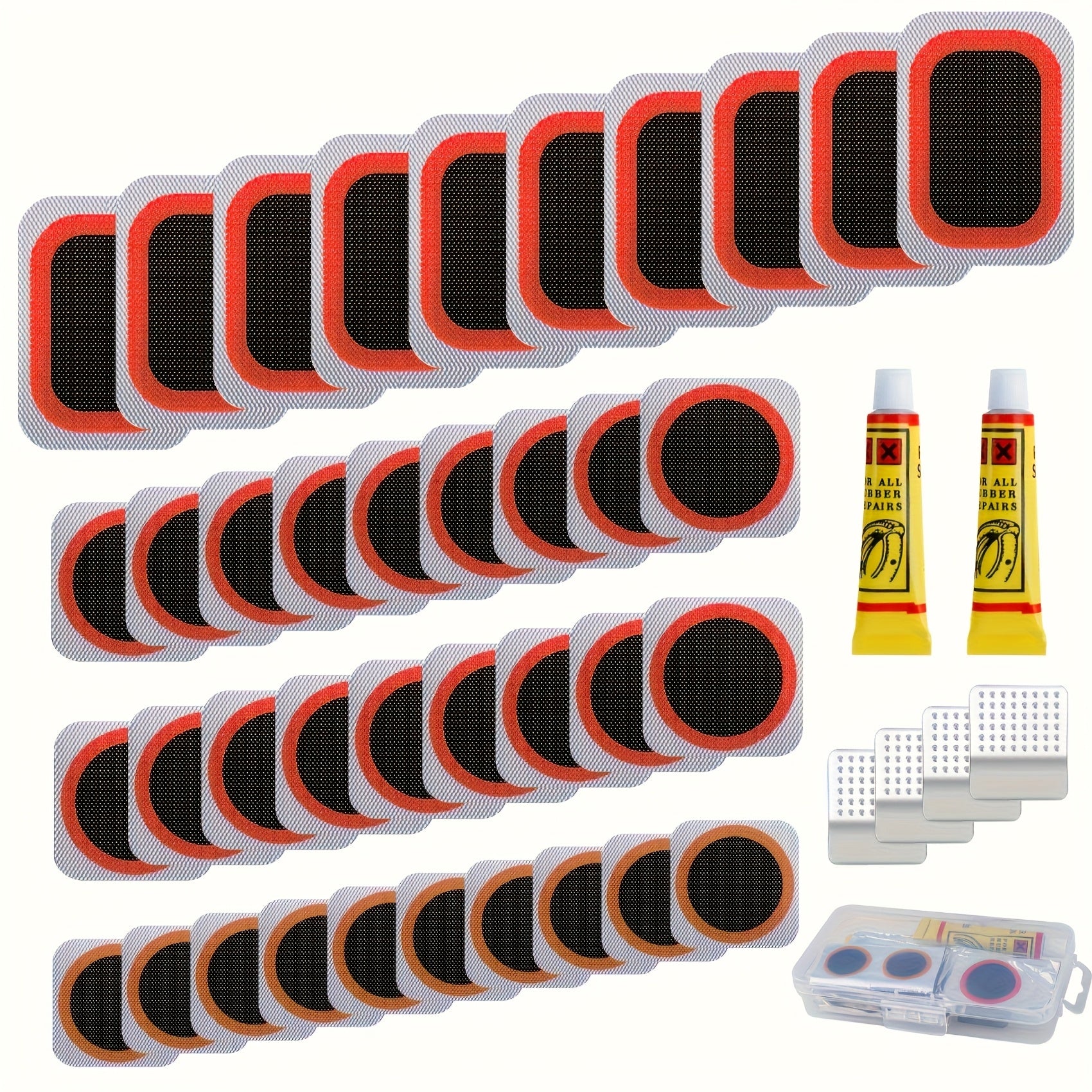 TEMU 32pcs Tire Repair Kit, Bicycle Tire Patch Kit, Of Bicycle Tire Patches - Suitable For Inner Tubes, Etc., Outdoor Riding Emergencies.