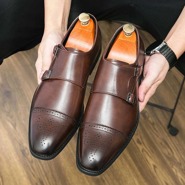 Oxford Dress Shoes Business Business Formal Man Banquet Wedding Office Men Quality Brown Derby 250114