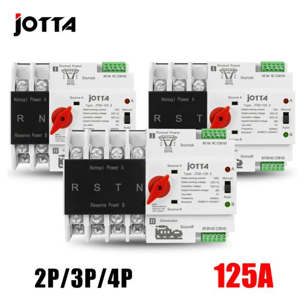 Jotta W2R-2P-3P-4P 16A 32A 63A 80A 100A 125A 220V ATS Automatic Transfer Switch Electrical Selector Switches Dual Power Switch