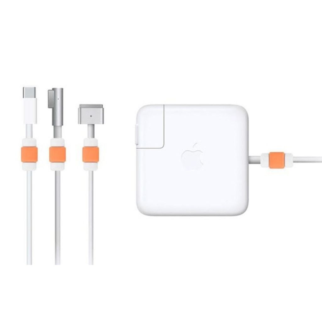 Cable Protectors for Apple MacBook Chargers (6-Pack) - Orange