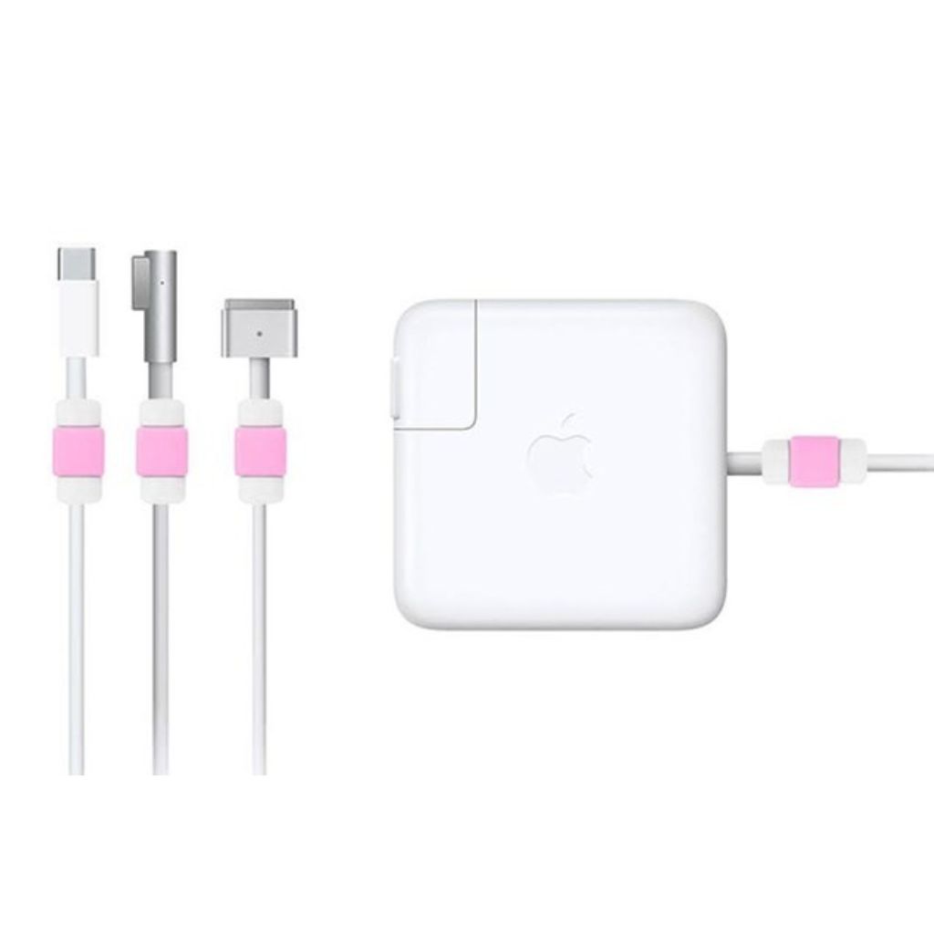 Cable Protectors for Apple MacBook Chargers (6-Pack) - Pink