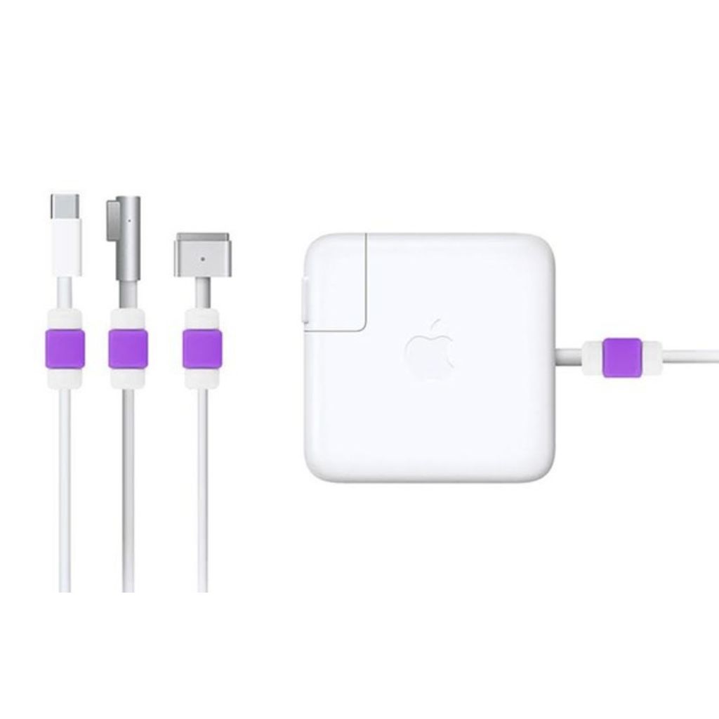 Cable Protectors for Apple MacBook Chargers (6-Pack) - Purple