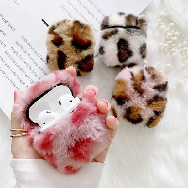 Earphone Accessories Cute Plush Rabbit Ear Protector Case for AirPods 1 2 Wireless Charging Box Soft Fluffy Plush Protective Cover for Airpo