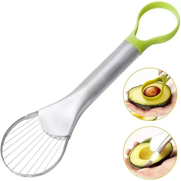 Avocado Slicer and Pitter Fruit Cutter Grater Tool 2 in 1 Stainless Steel Core Remover Kitchen Accessories 916