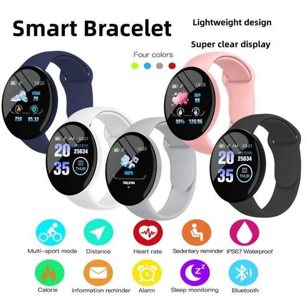 D18 Real stepcount Smart Watch Multi Function Step Connected Smart Watch For Men And Women Suitable For And AndroidXJ250108