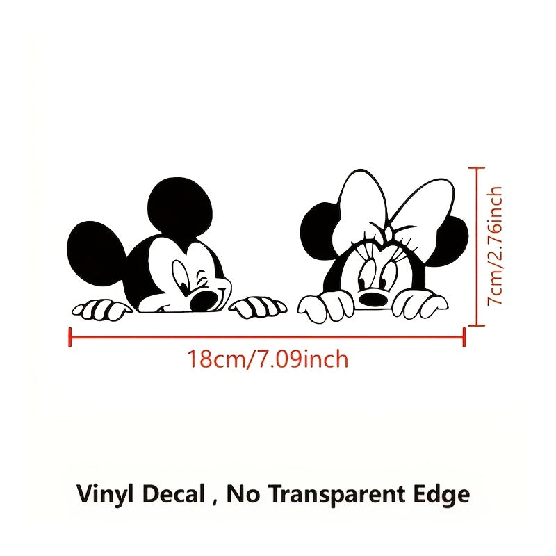 TEMU 2pcs-sheet Cute Mouse Peeking Vinyl Sticker For Car Window Bumper Decoration Waterproof Removable Decal, For Laptop , Decorating Your Vehicle!