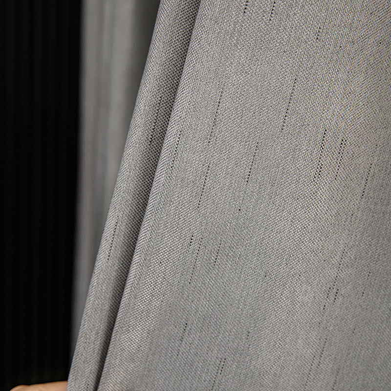 T0527 modern simple new thickened cotton and linen meteor linen blackout curtain solid color hotel project factory direct supply
