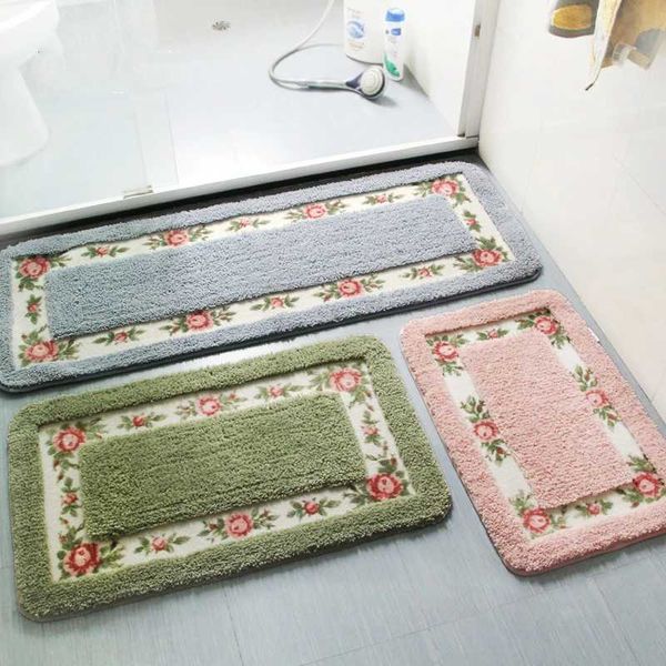 Pastoral Style Bath Mat Multi -Sizes Bathroom Kitchen Carpets Set Anti-Slip Doormat Shower Room Toilet Rugs Floor Area Decor PadC250102