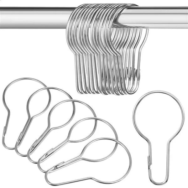 1220pcs Shower Curtain Hooks Glide Roller Rustproof Bathroom Shower Rod Hanging Rings Gourd Shaped Curtain Buckles 240824