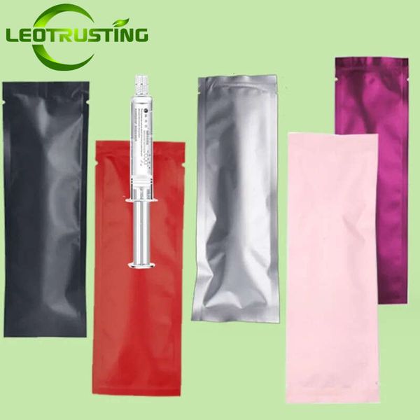 100Pcs Thick Open Top Aluminum Foil Bag Flat Needle Eyeer Pen Nail Brush Coffee Powder Spice Shampoo Long Heat Seag Bags