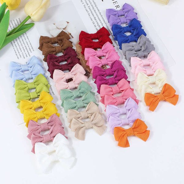 Solid color vertical stripe children&#039;s hair with wrapped bow and baby edge clip headband