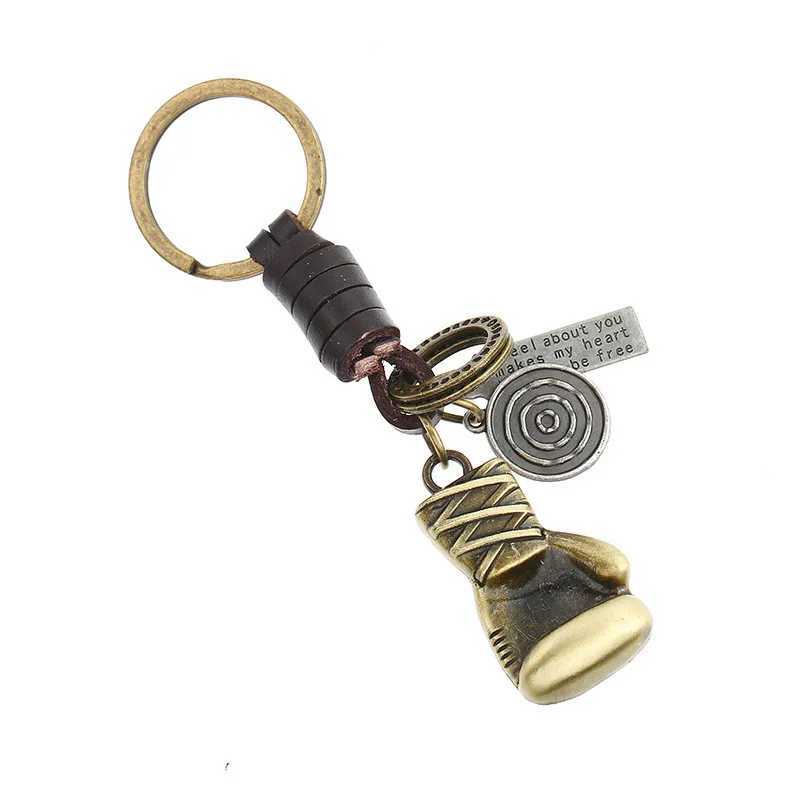 LETAPI Punk Vintage Alloy Boxing Glove Pendant Keychain for Men New Fashion Leather Key Chains Jewelry GiftsX240919