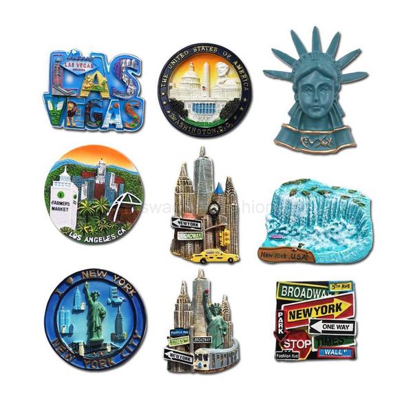 USA Fridge Magnets Washington New York Los Angeles California Tourist Souvenirs Refrigerator Sticker Magnetic Home DecorationXJ240809