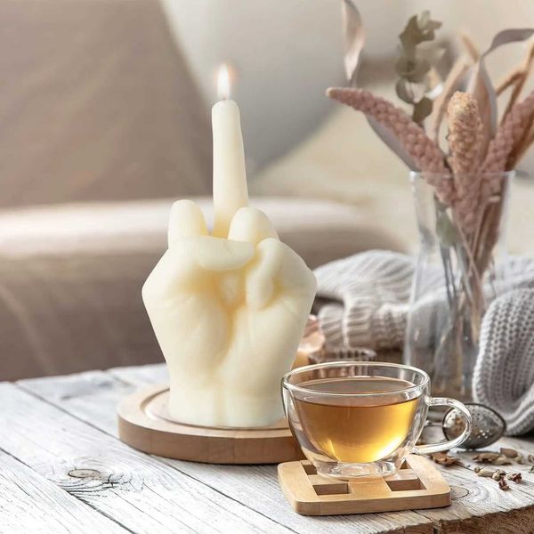 Finger Scented Candle Room Decor Aesthetic Fragrance Soy Wax Aromatherapy Hand Gesture Candles Desk Statues Sculpture Decor Y250118