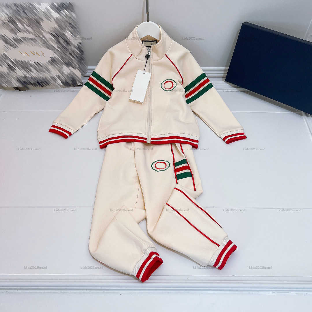 New Baby tracksuits kids designer clothes Child Zipper Jacket Sets Size 110-160 CM Multicolor striped stand collar jacket and sports pants