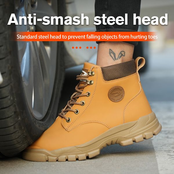 Toe Steel Anti-Scalding Welder Anti-Smash Waterproof Safety Men Women Work Shoes Security Boots Male 7255