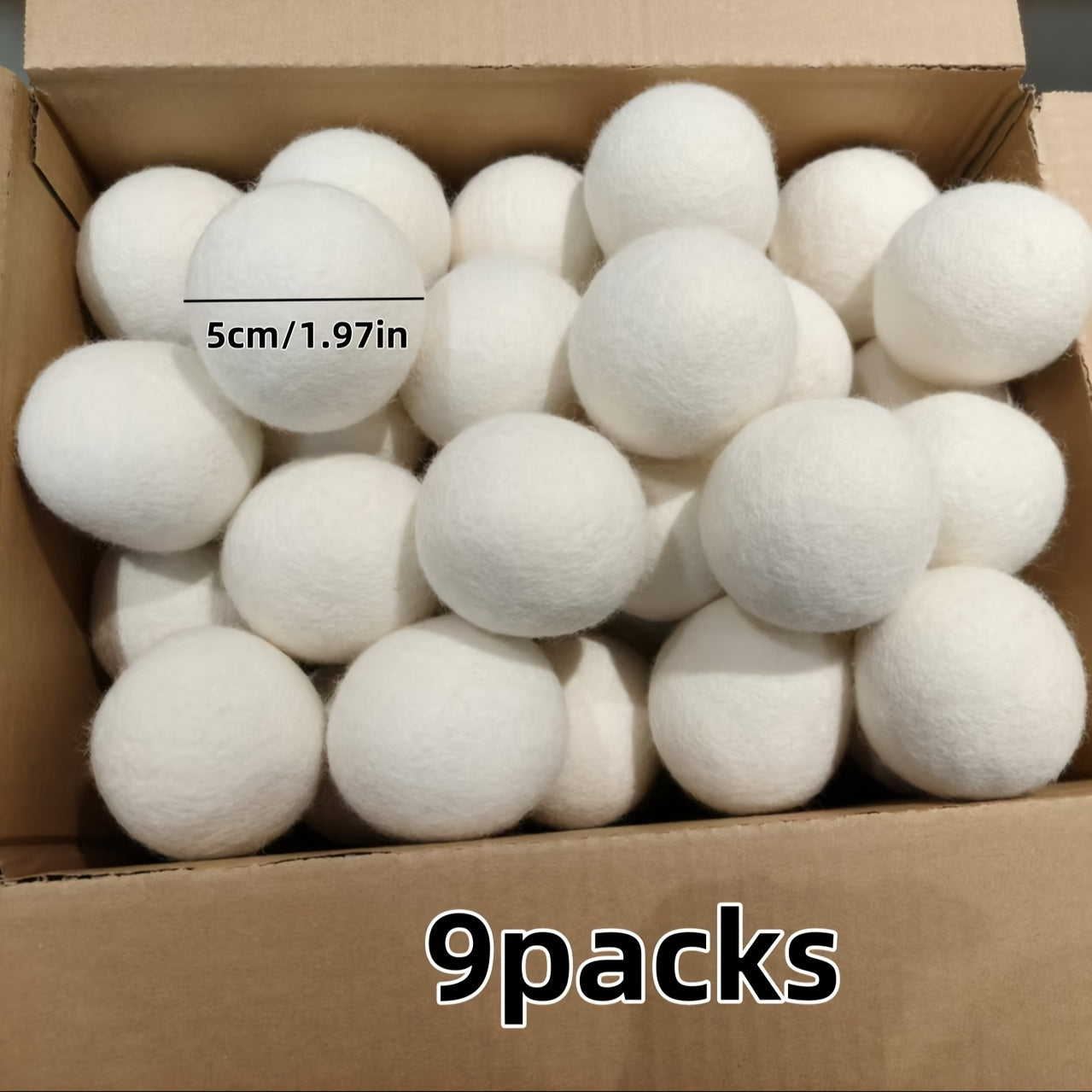 TEMU 9-pack Laundry Drying Balls - Anti- , Quick-dry Clothes Dryer Balls, Prevents Wrinkles & , Soft Wool Laundry Balls For , Down Jackets, Shirts,
