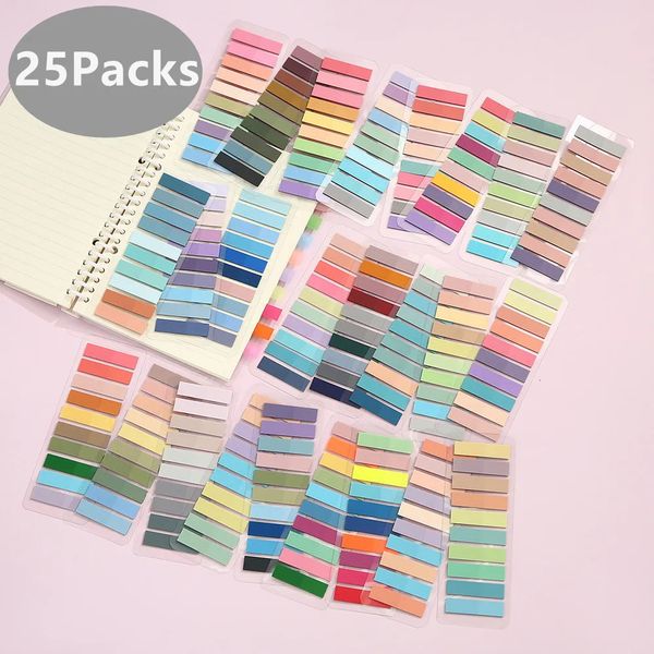 25Packs-Set Transparent Sticky Notes Self-Adhesive BookMarker Annotation Reading Book Clear Tab Kawaii Cute Stationery 240410