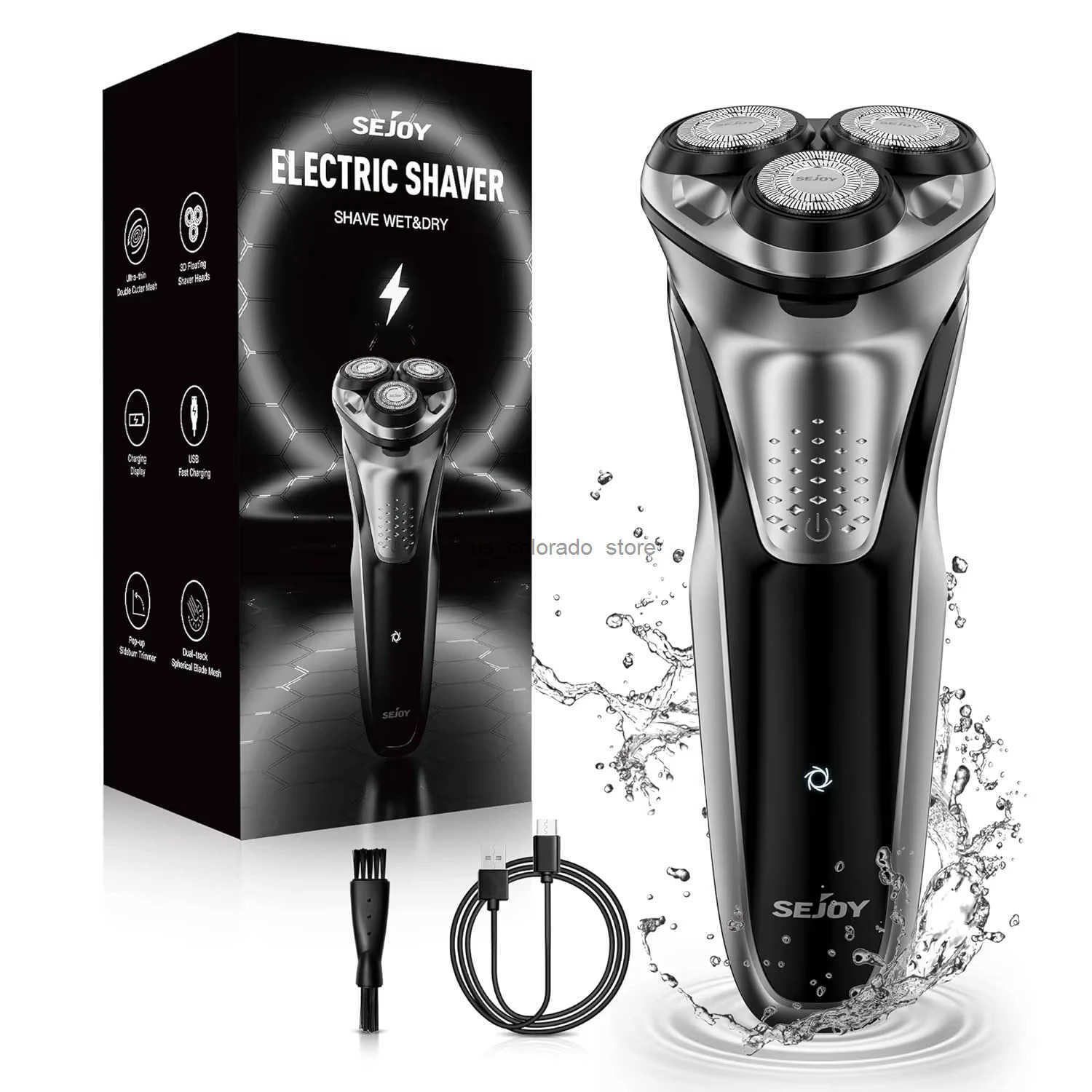 SEJOY Electric Shavers for Men Cordless Razor Hair Trimmer Waterproof IPX7 Travel Hairber Shaving Machine Home Appliances Z250802