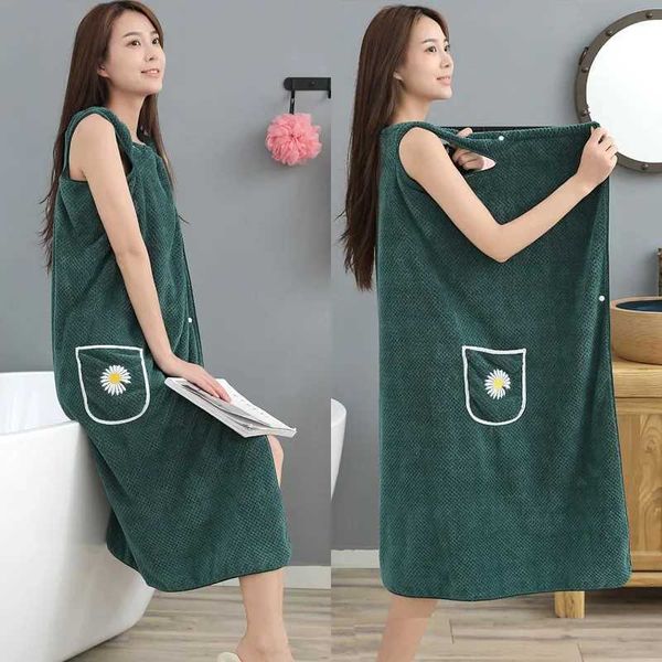 Towel Wearable bathtub household bag absorbent cotton quick drying hair skirt long bathtub washable bath towel Y250114