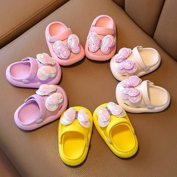 Childrens Sandals and Slippers Summer Cartoon Girls Home Indoor Non-Slip Soft Bottom Cute Princess Baby Toe Hole Shoes 250206
