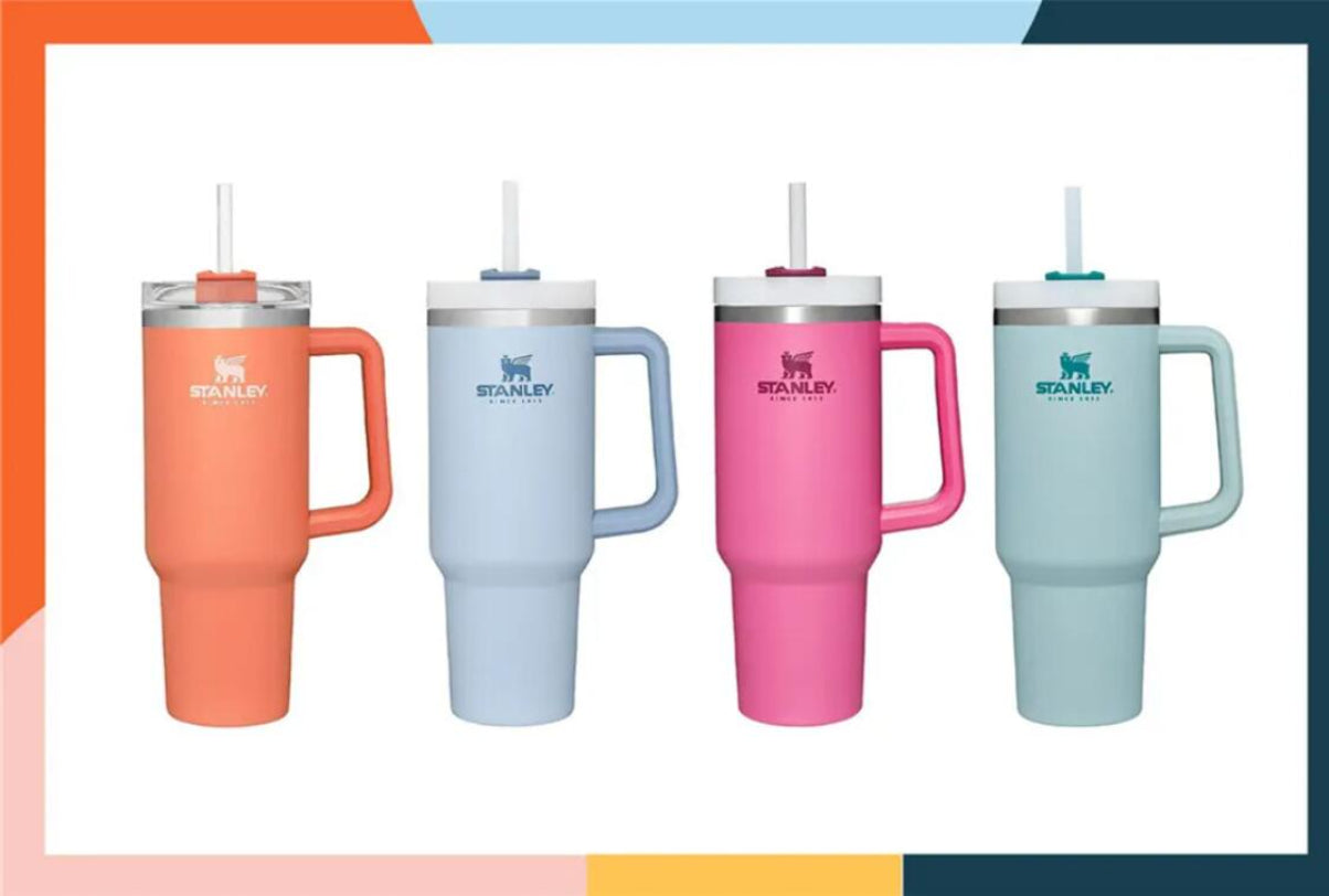 40OZ StanIay Mugs H2.0 Plus With LOGO Adventure Quencher Travel Tumbler Handle Beer Mug Water Bottle Powder Outdoor Camping Cup vacuum Insulated Dri