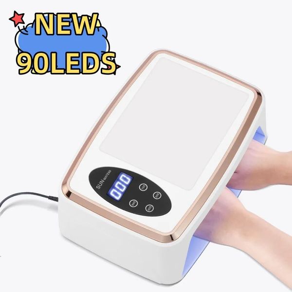 90 LEDS Nail Dryer LED Nail Lamp UV Lamp for Curing All Gel Nail Polish Motion Sensing Manicure Pedicure Salon Tool Big Space 241104