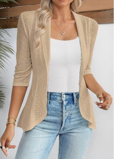 Modlily 3-4 Sleeve Open Front Light Cardigan - XXL