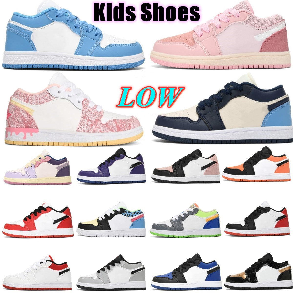 Designer Kids Shoes boys Basketball 1 toddlers Infants Sneakers Children red blue Kid Toddler low Baby Outdoor Sports Shoe