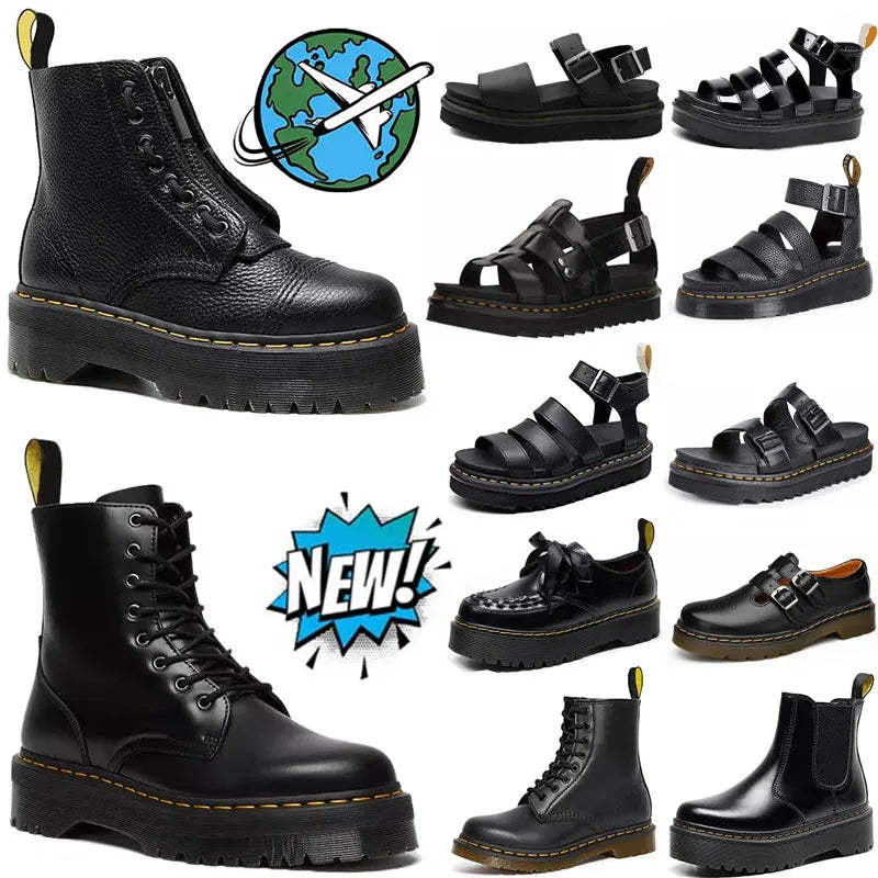 2025 New Leather d o c marteen boots for mens womens bootiess sandals designer boots slippers sneakers Oxford Bottom Ankle classic outdoor sandals f