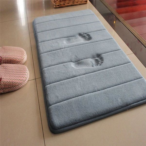 1PC 40x60cm Home Bath Mat Non-slip Bathroom Carpet Soft Coral Fleece Rug Mat kitchen Toilet Floor Decor 250106