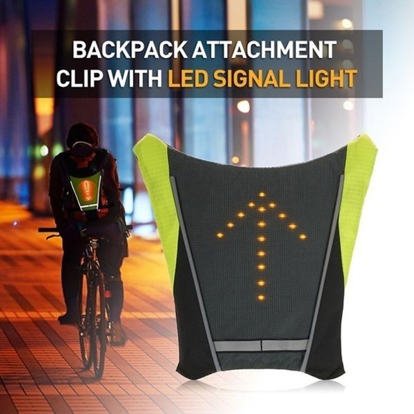 Cycling Shirts Tops LED Wireless cycling vest 20L MTB bike bag Safety LED Turn Signal Light Vest Bicycle Reflective Warning Vests with remo