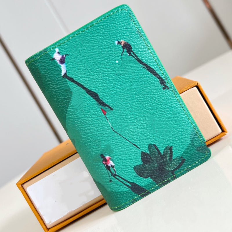 Purse Designer Mirror Quality Card Holder Wallets Cardholder Holder Coin Purses Passport Set Bags Clip Pocket Walle Pocket Sports Scene Cherry Gift