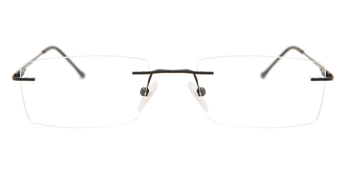 Miesten Suorakulmio Reunaton Metalli Musta Silmälasit - Sinisen Valon Suodatin - SmartBuy Collection