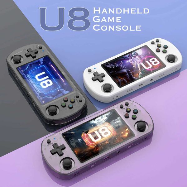 Open Source U8 Retro Handheld Video Game Console Linux System 4.0 Inch IPS Sn Portable Pocket Video Player R35S 64GB GamesXJ250211