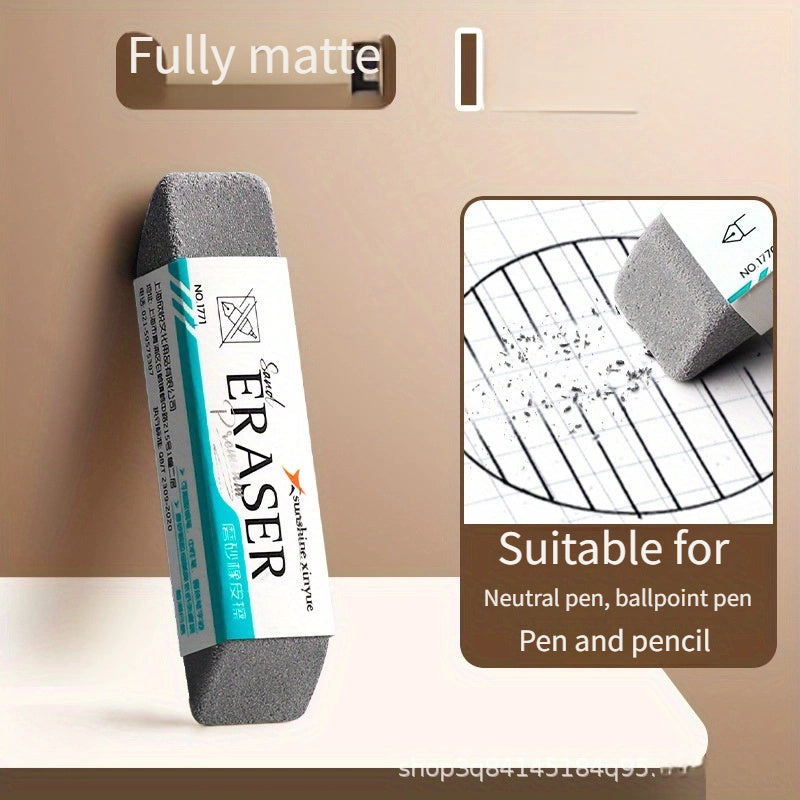 TEMU Premium Tpr Eraser For Pens - Rectangular, Ideal For Students & Office Use, Compatible With Gel, Ballpoint & Fountain Pens, Rubber, Black Pen