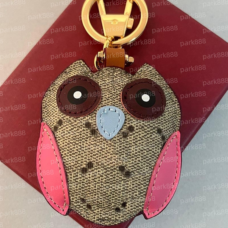 (Order pic in opt, not by desc) Animal shaped leather keychain bag charm card holder
