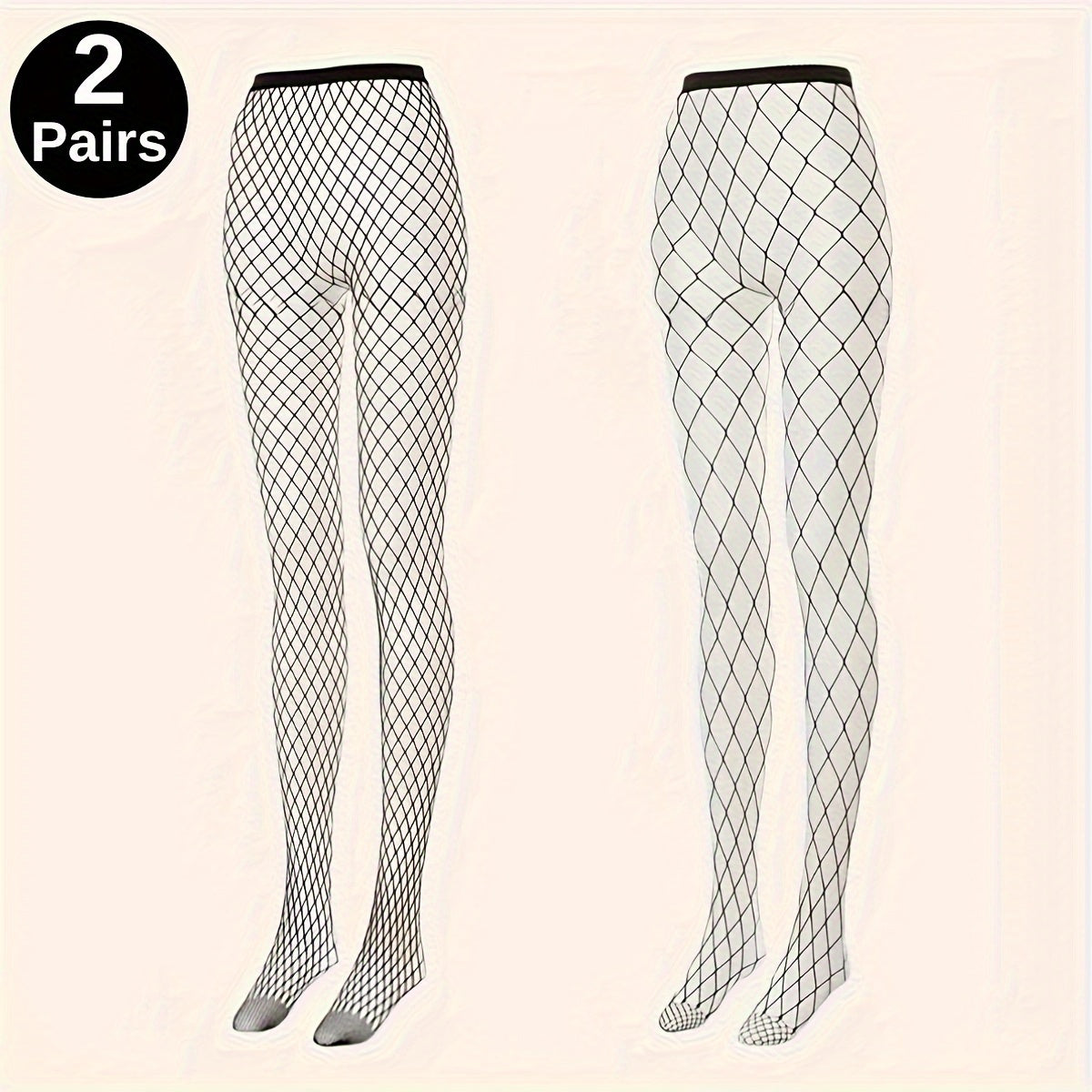 TEMU 2pcs Plus Size High-waist For Women - Stretchy, Hollow-out Design, Black Nylon Blend Cosplay & Casual Attire