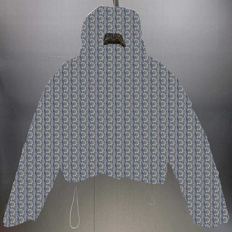 Women Winter Blue Hooded Puffers Jacket Luxury Letters Puffy Outerwear Designer Street Style Vacation Padded Coat