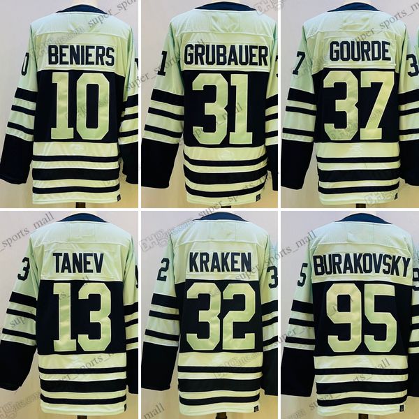 1960-1999 Movie Retro CCM Hockey Jersey 13 Tanev 37 Gourde 31 Grubauer 32 Kraken 10 Beniers 95 Burakovsky 7 Eberle Embroidery Jerseys