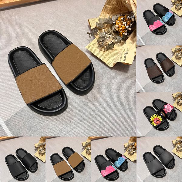 Designer Slippers Slides waterfront mules men Women Monogram Canvas Rubber Slide Sandals Flat Comfort Mule platform Slipper luxury womens su