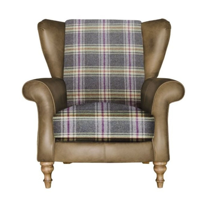 Alexander and James Blake Wing Chair - Leather - Byron-Satchel-Soul-Indiana - Birch Fabric