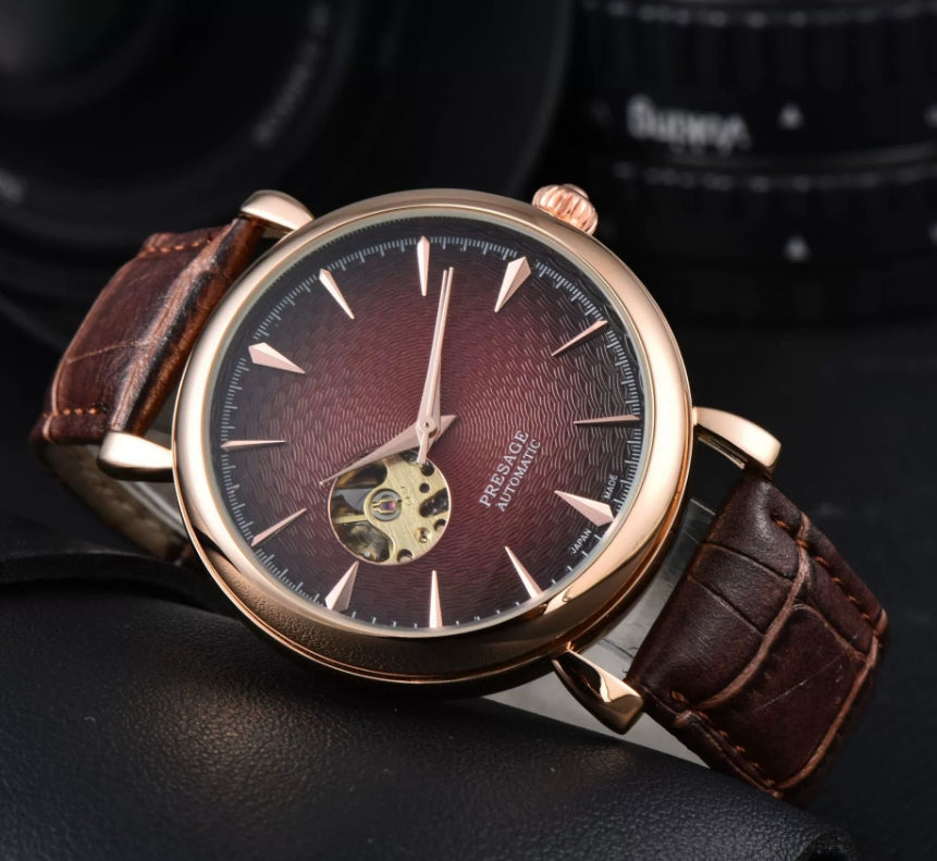 Seikowatch Mens Presage Designer Watch Mens Watches Mechanical Automatic Sapphire Cow Leather Belt Waterproof Seikowatch Watches