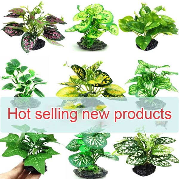 Reptile Plants Terrarium Decor Artificial Hide Tank Accessories For Bearded Dragon Lizard Snake Geckos Ch 241114