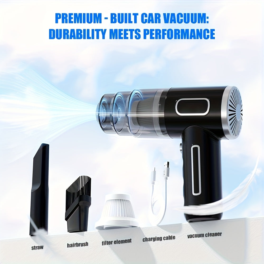 TEMU Compact Car And Home Vacuum Cleaner, 2000mah Battery, 5000pa , Handheld And Portable Design, Suitable For Cleaning Cars, , Computers, Home,