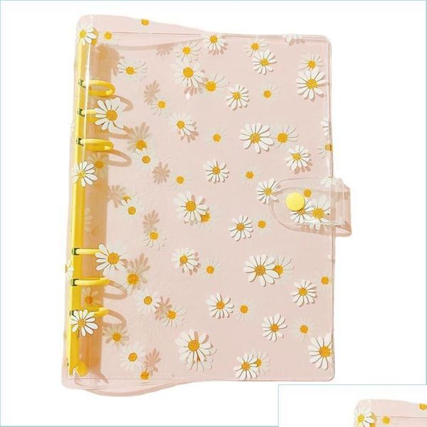 Notepads Notepads A5-A6 Daisy Loose-Leaf Notebook 3 Hole Pvc Transparent Binder Korea Stationery Handbook Journal Fema Shapedbagssho Otiip