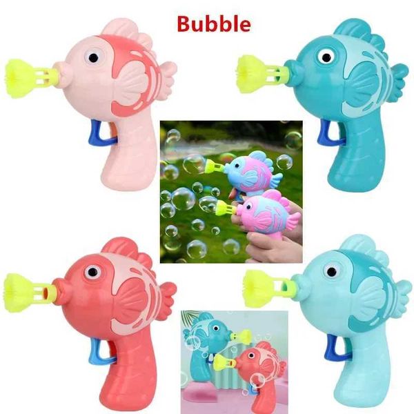 Baby Bath Toys 1Pc Cute Fish Soap Water Bubble Gun Bubble Blower Machine Toy for Kids Children Manual Gun Blower Bubble Machine Games for Ki