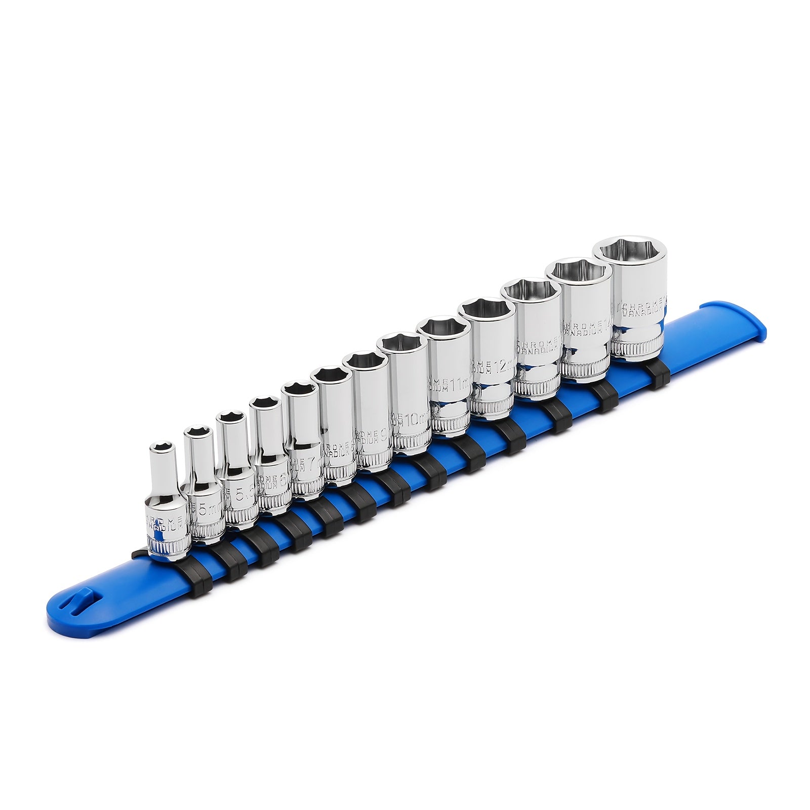 TEMU 13pcs 1-4"drive Mid-length Socket Set, 6 Point, , Mirror Chrome Finish, Metric, 4mm, 5mm, 5.5mm, 6mm, 7mm, 8mm, 9mm, 10mm, 11mm, 12mm, 13mm,